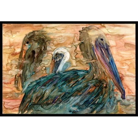Carolines Treasures Abstract Pelicans Indoor or Outdoor Mat- 24 x 36 in. 8977JMAT